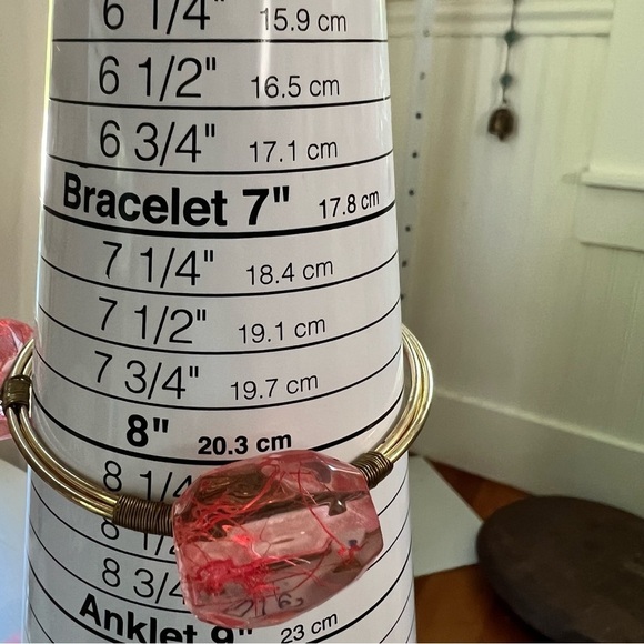 PINK Wire Wrapped Bangle Bracelet - Picture 8 of 8